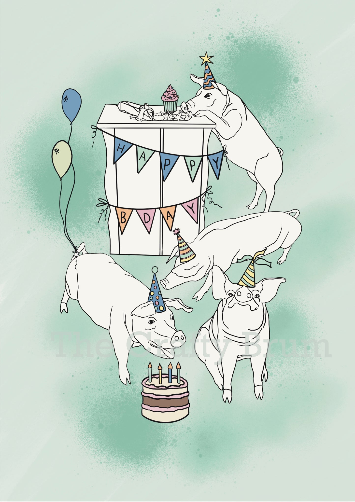 Birthday Pigs Card