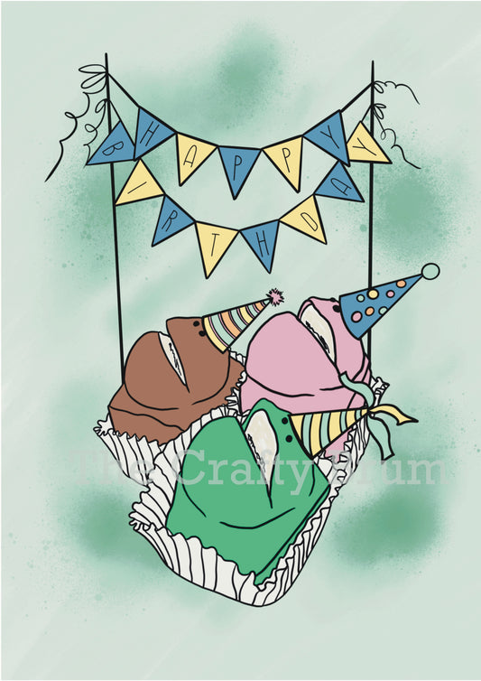 Birthday Frog Cakes Card