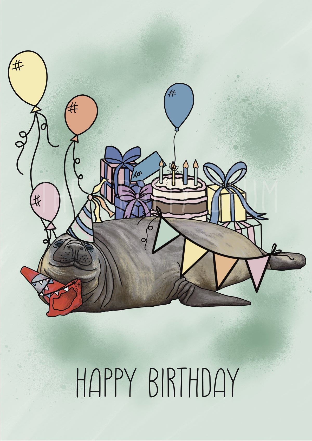 Neil the Seal Birthday Card