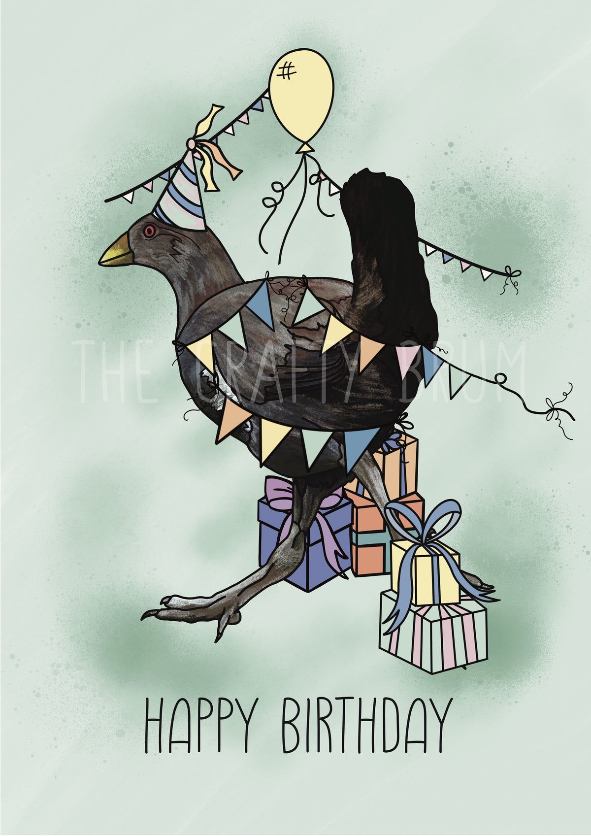 Tassie Turbo Chook Birthday Card