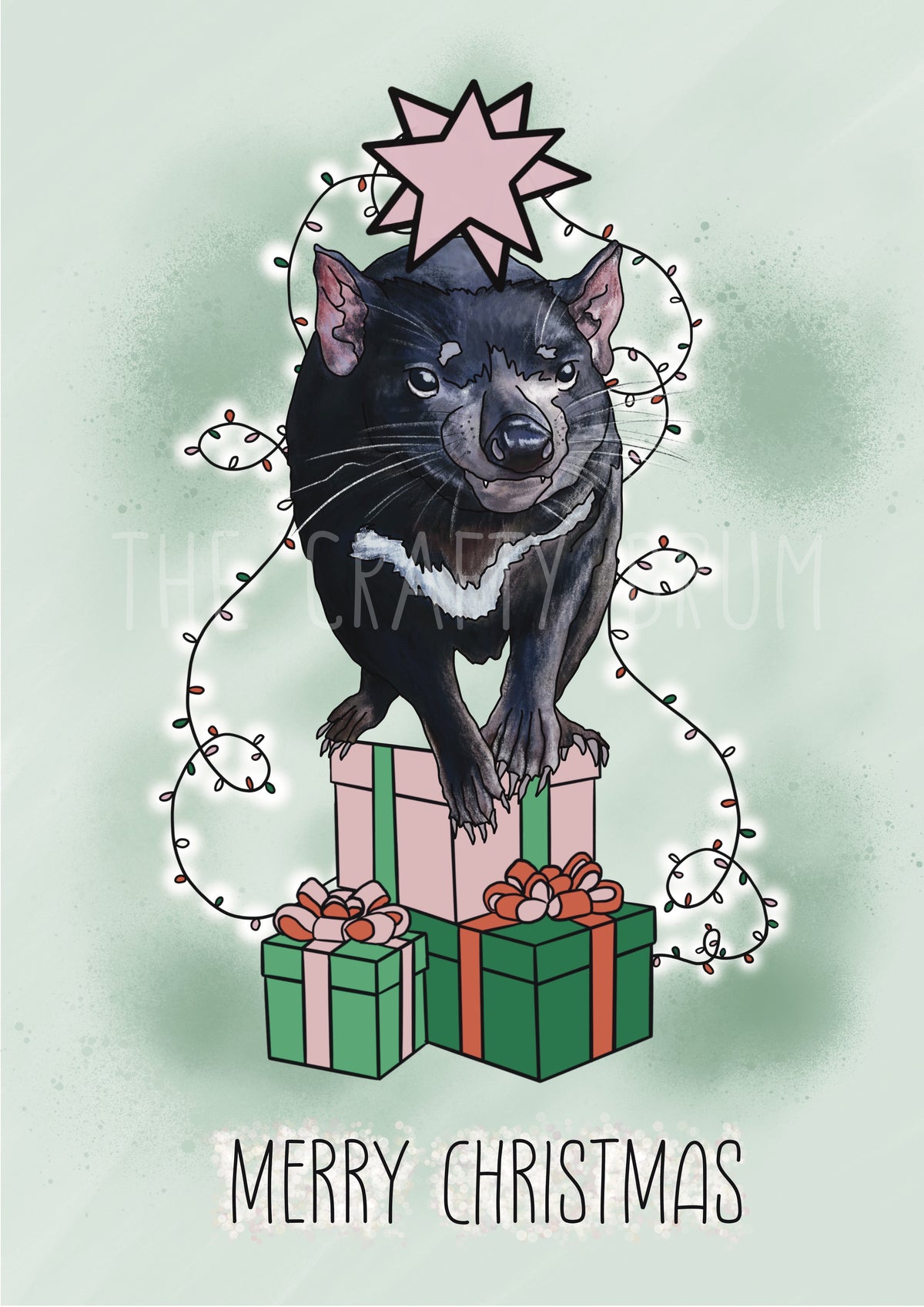 Tassie Devil Christmas Card