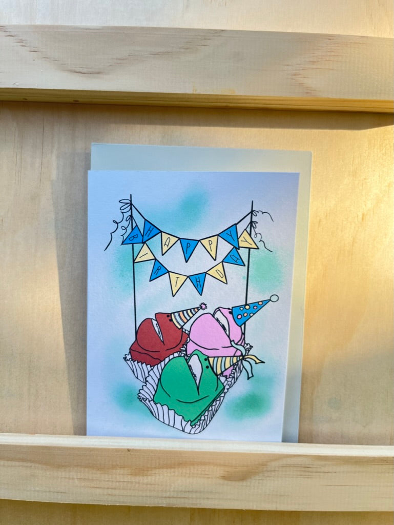 Birthday Frog Cakes Card