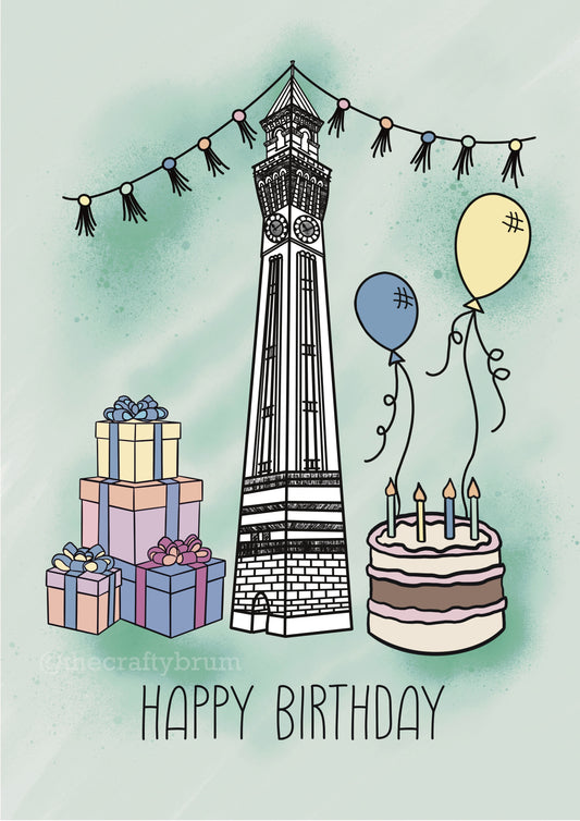 Old Joe UoB Birmingham Birthday Card
