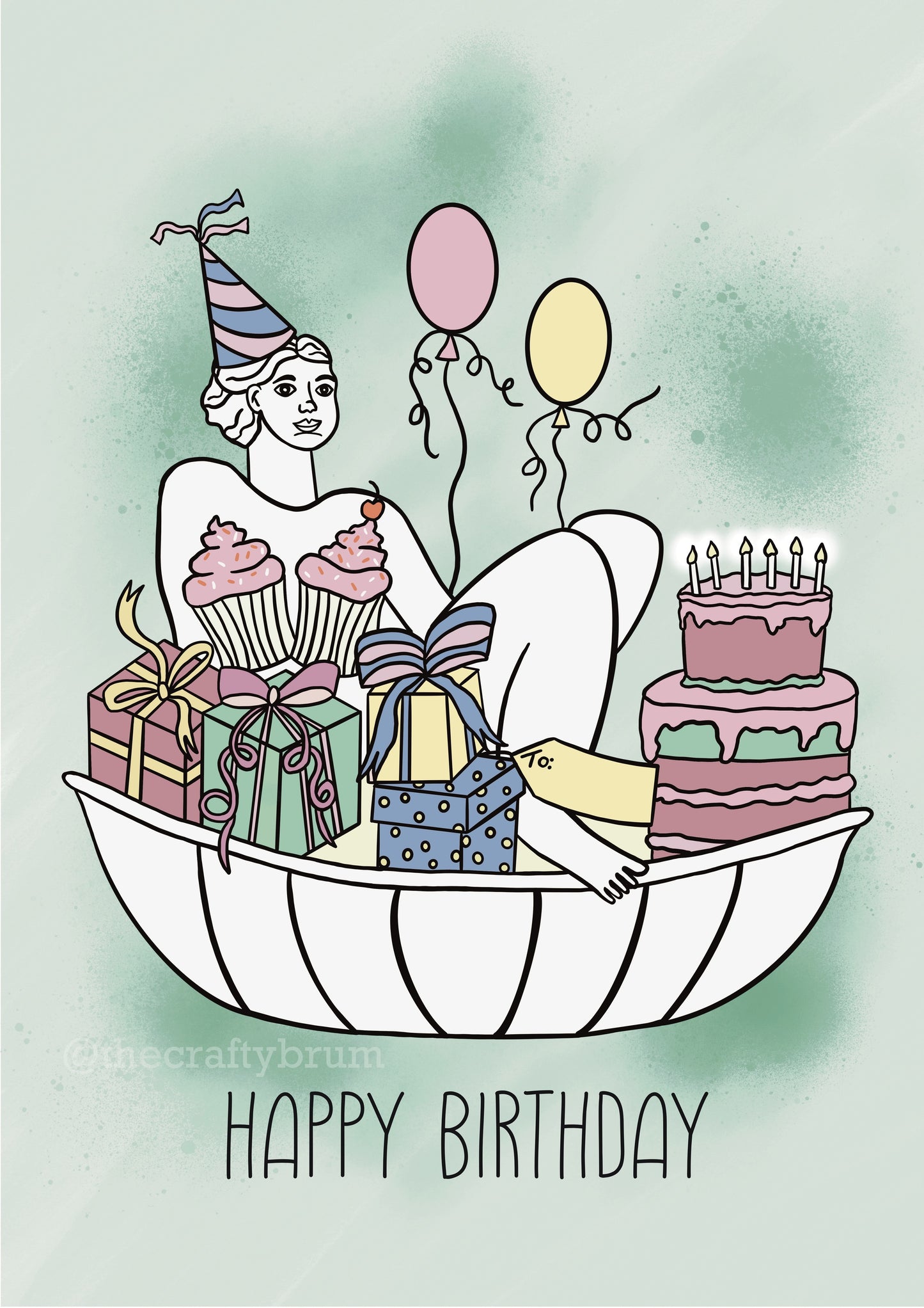 Floozie in the Jacuzzi Birmingham Birthday Card
