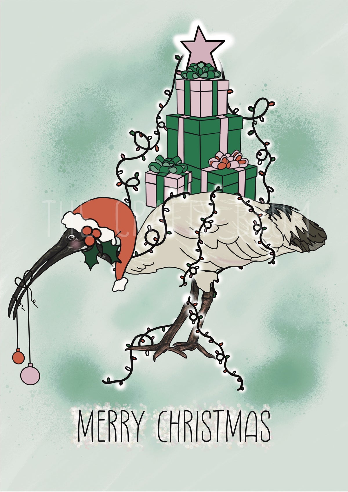 Bin Chicken Christmas Card