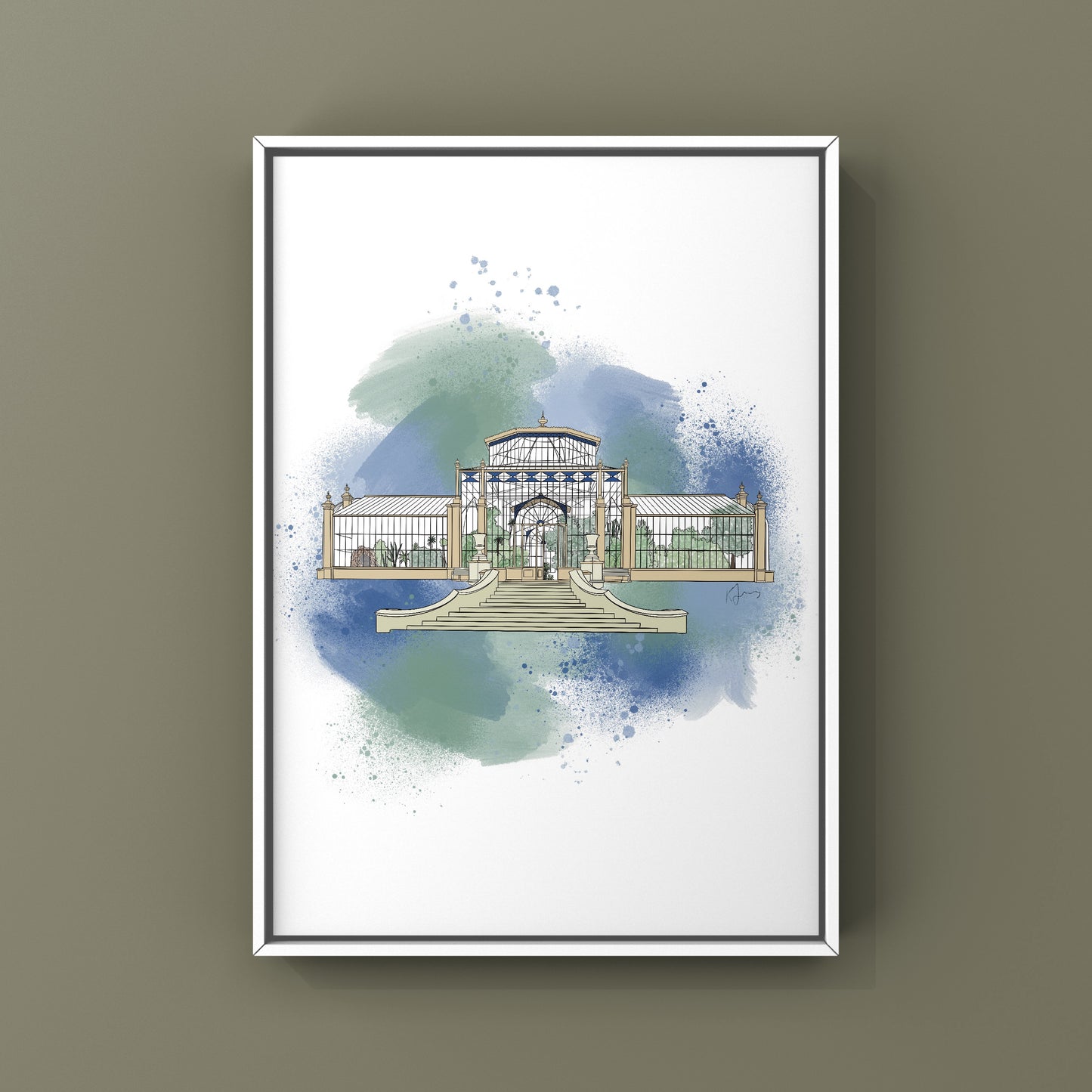 The Palm House Adelaide Botanical Gardens Coloured