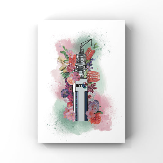 BT Tower Birmingham Botanical Print