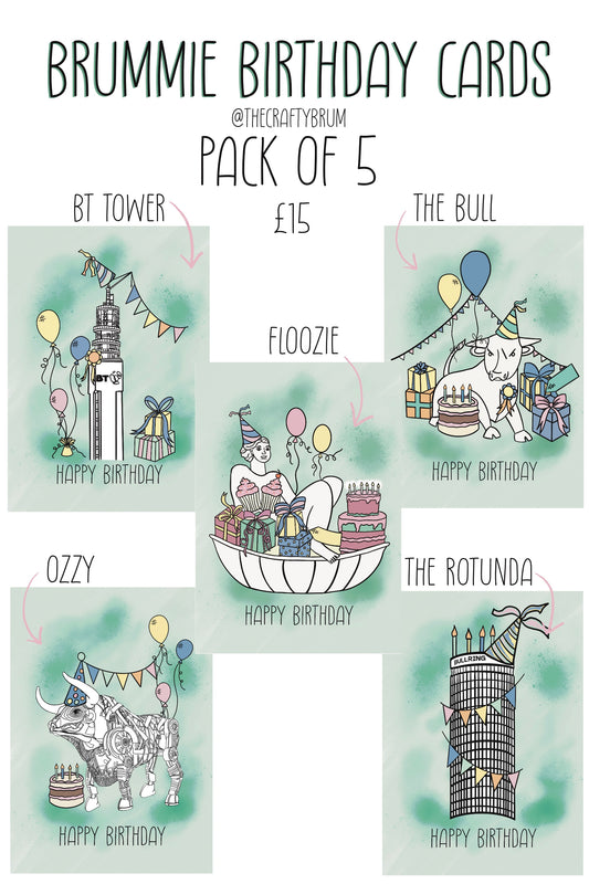 Brummie Birthday Cards 5 Pack