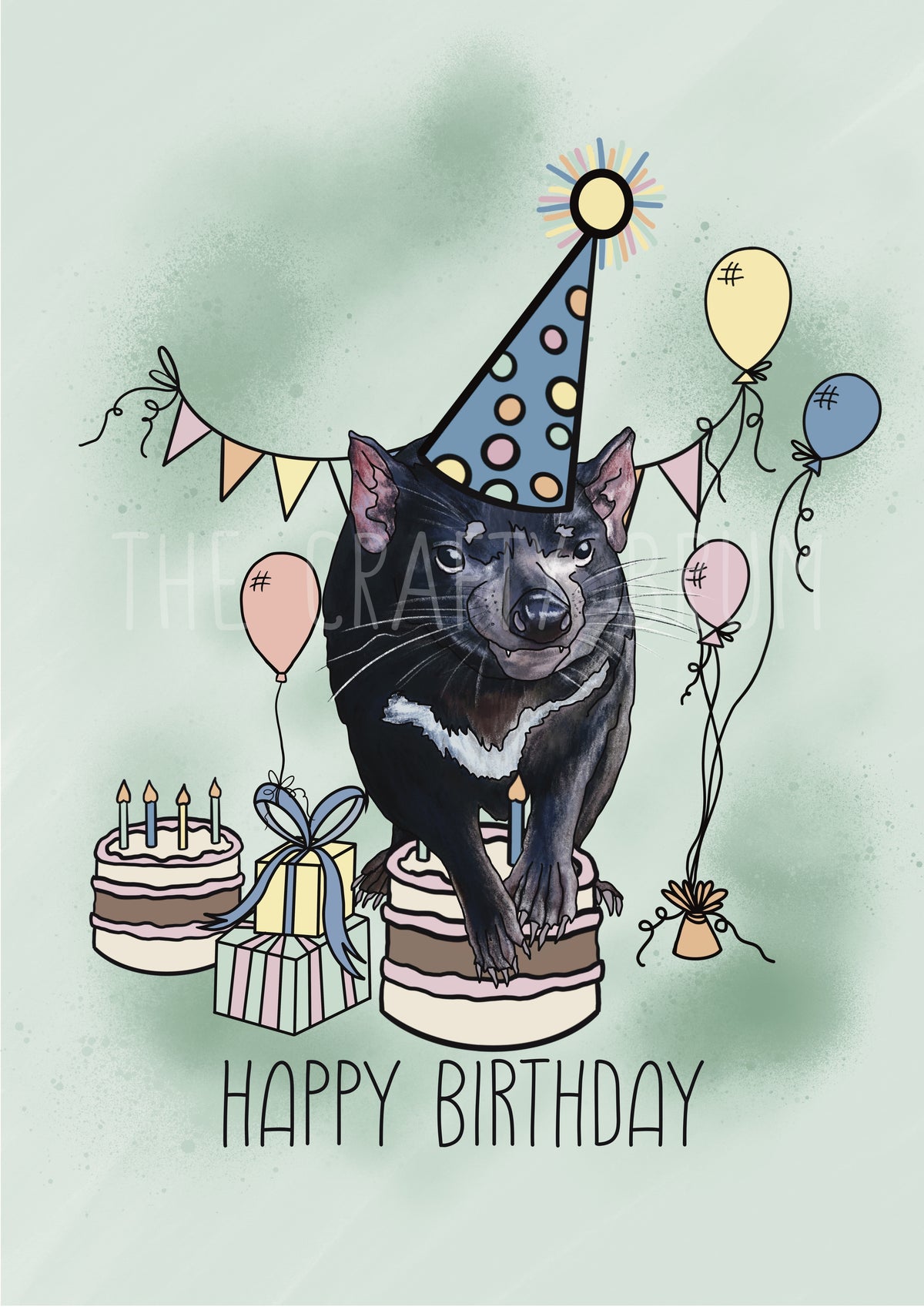 Tassie Devil Birthday Card
